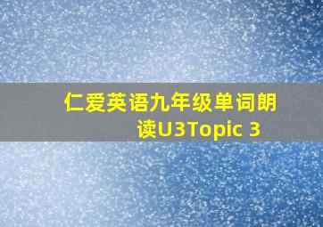 仁爱英语九年级单词朗读U3Topic 3